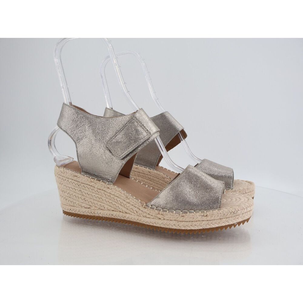 Eileen Fisher Womens Weslia Leather Ankle Strap Wedge Espadrille Sandals Size 11